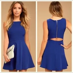 Lulus Dresses Lulus Just Us Royal Blue Skater Dress Size L Poshmark